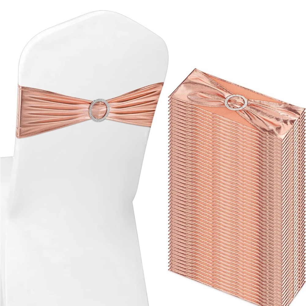 Set of 10 Chair Sashes Rose Gold Chair Sashes Wedding Hotel Party Chair Decor
